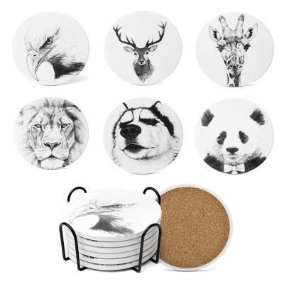 China Amazon Sustainable Ceramic Coasters For Drinks - 6 Pcs Gift Set For Home And Kitchen for sale