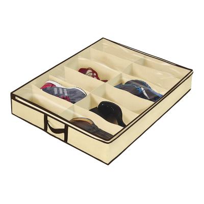 China Nonwoven Underbed Shoe Storage Organizer With Zipper for sale