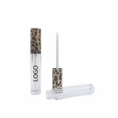 China Wholesale custom private leopard print lip gloss tube 3ml cosmetic logo plastic container tube for sale