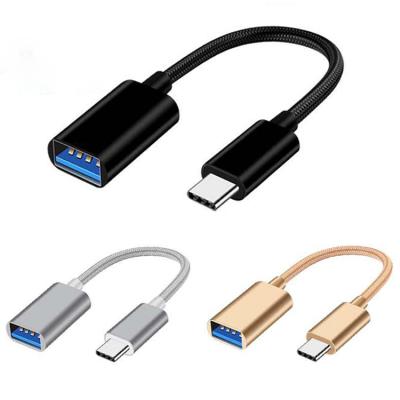 China Mobile Phone Micro Usb 3.1 USB-c Type C Male To Female Usb 3.0 A Adapter Otg Cable For Apple Mac for sale