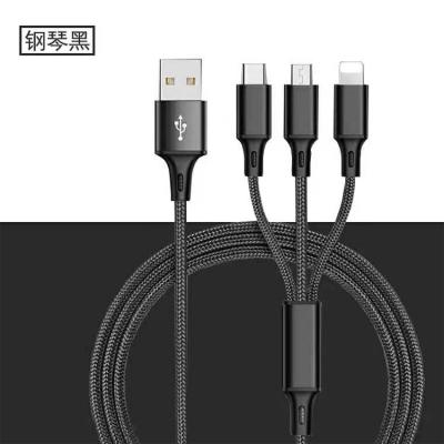 China Mobile Phone 3 in 1 Type-C Charging IOS Mobile Phone Micro USB Cable Huawei Cell Phone Data Cable Android Charging Charger for sale