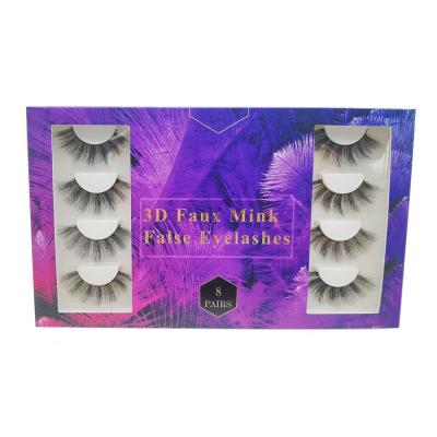 China Thick False Eyelashes 3D Faxu Mink Eyelashes from wholesale 8pairs for sale