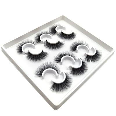 China Hot Selling Natural Thick False Eyelashes 3D Mink Eyelashes Handmade With 6Pairs Packing for sale