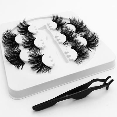 China New Design Hot Sale Thick 5D False Mink Eyelashes With 5Pairs Mixed Packing for sale