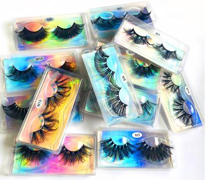 China Premium Thick Label Silk 3d Mink Silk Eye Lashes Invisible Strip Mink Eyelashes for sale