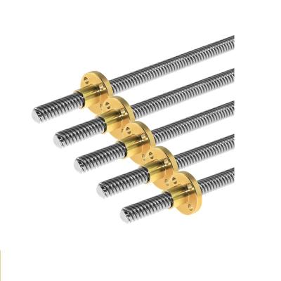 China CNC Machining Parts T8 Type Stainless Steel T Screw With Nut For Stepper Motor for sale