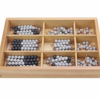 China Early Educational Montessori Math Wooden Bead Game Kids Learn 9 Sets of 1 - 9 Gray Bead Bars for sale