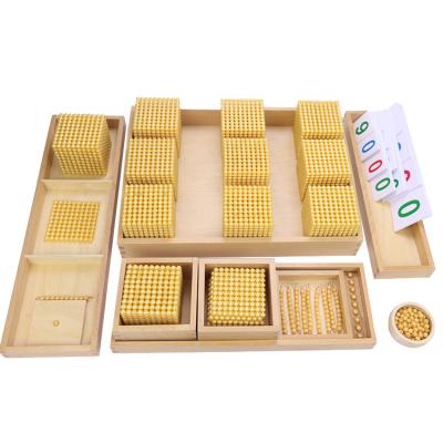 China Good Quality Brinquedos Educativos Educational Wooden Bead Toys Safety Bead Golden Material for sale