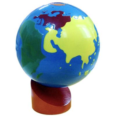 China Wooden Educational Toy Globe Of Land And Water Montessori Map Puzzle Modern Children for sale