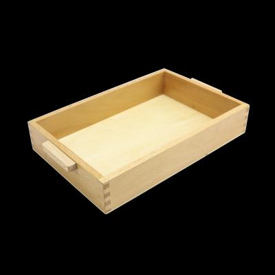 China Promotional Kids Montessori Practical Life Teaching Aid Wooden Serving Tray for sale