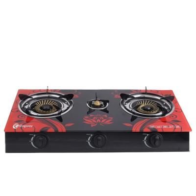 China Tempered Glass 2 Burner Professional Gas Stove Commercial Home Kitchen High Efficiency Manufacture Thickened Gas Cooker for sale