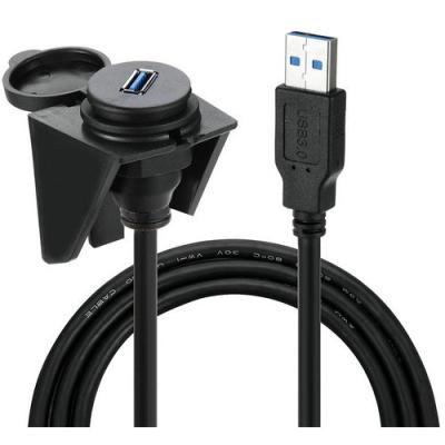 China Wholesale Car Truck Flush Mount Cable Car USB 3.0 Dash Panel Mount Socket Marine Extension Cable for sale