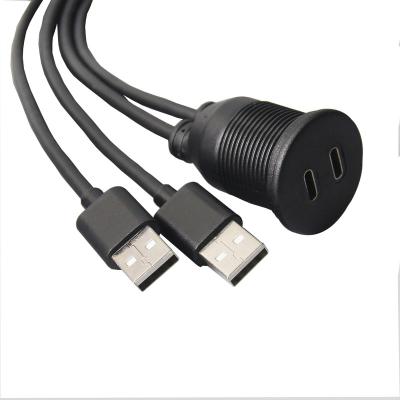 China Wholesale Car COMPUTER Car Mount Dual USB C Plug A Male To C Female With Cover Dashboard Waterproof USB C Automotive for sale