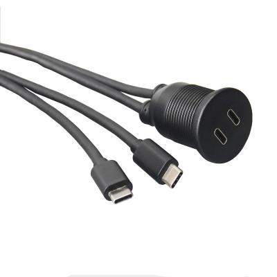 China Waterproof COMPUTER USB C Dual Type-C Male to Female with Cover Dash 3.0 3.1 USB C Extension Cable for sale