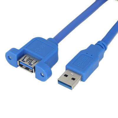 China COMPUTER USB 3.0 Male to Female Extension Cable with Screw Holes Computer Panel Mount USB Cable for sale