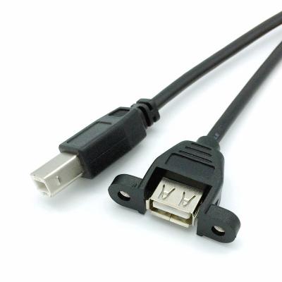 China Wholesale Security Screw Type B Male COMPUTER USB Extension Cable To Type A Panel Mount USB Female Cable for sale