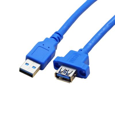 China Computer Computer Case Mounting USB 3.0 Male To Female Cable With Screw Keyholes Panel Mount USB Cable Extension for sale