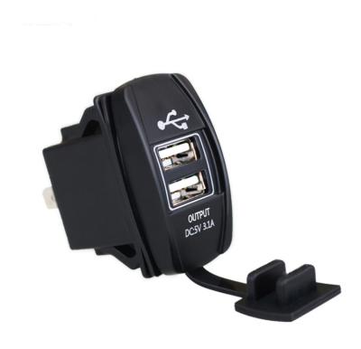 China New China-chic Dual Mount 12V 24V Auto USB Ports Car Truck Marine Dashboard USB Flush Charging Socket for sale