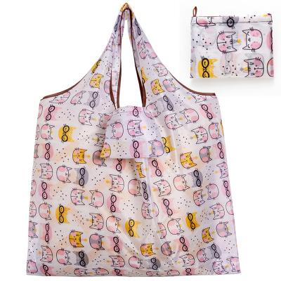 China Custom Reusable Eco Friendly Waterproof Collapsible Shopping Bags Folding Shopping Bag With Pocket for sale