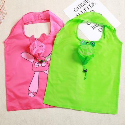 China Polyester Pig And Frog Shape Animal Custom Folding Reusable Grocery Bags for sale