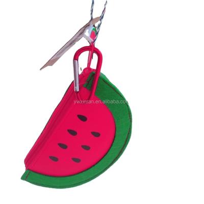 China Watermelon Fruit Folding Handled Polyester Woman Shopping Handbags for sale