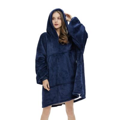 China New Design PORTABLE Fashionable Oversized Comfortable Wearable Blanket Hoodie Lazy Blanket Family for sale