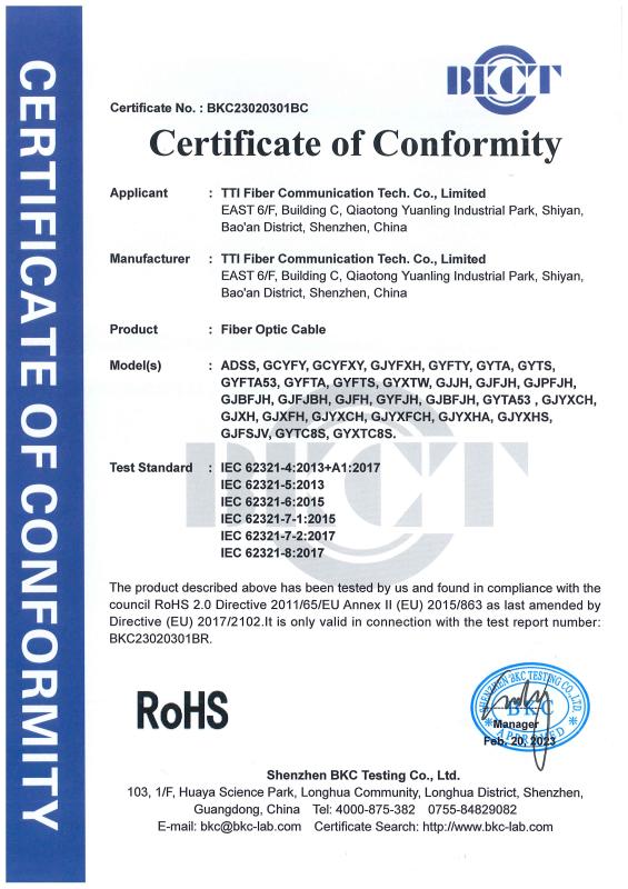 ROHS - TTI Fiber Communication Tech. Co., Ltd.