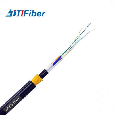 China ADSS Aerial Fibre Channel Cable Outdoor Non - Metallic G652D 24 48 Core Black Color for sale