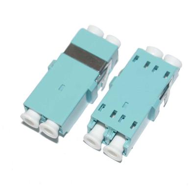 China LC OM3 Optical Fiber Coupler for Test Network , Aqua Duplex Adapter for sale