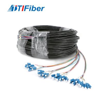 China LC SM 48 Core Waterproof Fiber Optic Pigtail Patch Cord For FTTH FTTX for sale