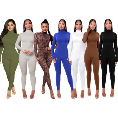 China QUICK DRY think 2021 drop women solid color basic soft jumpsuits for women sexy long sleeve elastic women clothing for sale