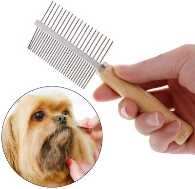 China Viable Fine Brush For Pets Grooming Style Stainless Steel Comb Metal Pin Dog Brush for sale