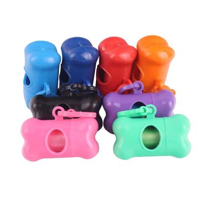 China Viable Colored Dog Poop Bags Dispenser Bone Shape Pet Waste Disposal Poop Bag Holder Dispenser for sale