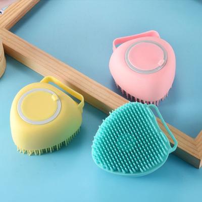 China Viable Dog Cat Grooming Bath Brush Massage Brush with Soft Soap and Shampoo Silicone Pet Accessories for Grooming Tool for sale