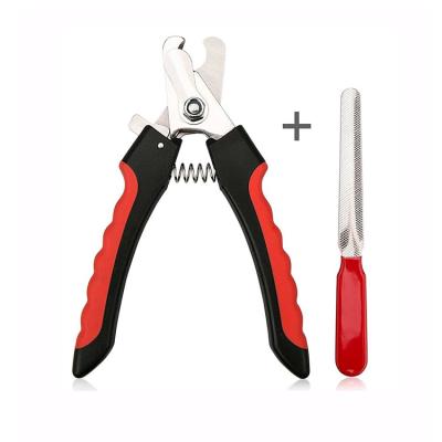 China Viable Stainless Steel Pet Nail Clippers Dogs Cats Sickle Nail Scissors Pet Claw Nail With Lock for sale