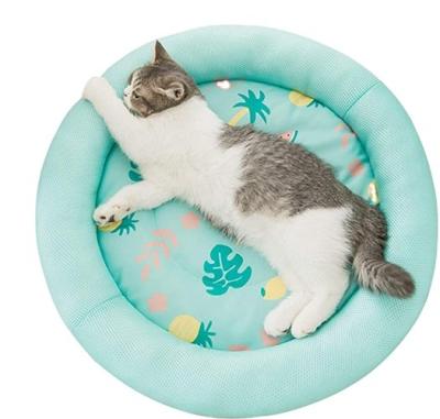 China Cooling Soft Fabric Pet Summer Bed Breathable Waterpoof Cool Cat Nest Cat Sleeping Mat Summer Pet Cooling Bed for sale