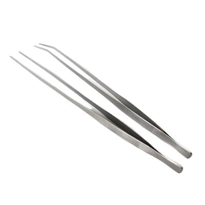 China NOMOY PET Viable 48cm Long Handle Straight Curved Stainless Steel Tweezers For Live Food Feeding for sale