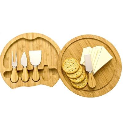 China Charcuterie Cheese Board Product Stored Bamboo Knife Set Tray With Slide Drawers- With 4 Slide-Drawer Product for sale