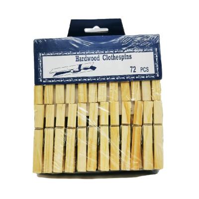 China Cheap Minimalist 72pcs/pack Mini Pack Natural Bamboo Wood Picture Clip Clothespin Craft Goods Pegs Bag Clips for sale