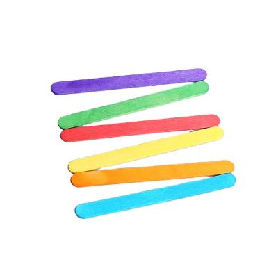 China Eco-Friendly Sustainable Hot Selling Ice Cream Cake Craft Wooden Color Stick 114mm Edge Straight Edge Ice Cream Sticks for sale