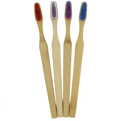 China Exquisite Disposable Eco-friendly Wooden Portable Hotel Amenities Travel Color Soft Bamboo Toothbrush Hotel Disposable for sale