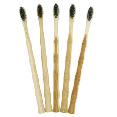 China Factory Wholesale Popular Household Travel Portable Black Head Toothbrush With Bamboo Handle for sale