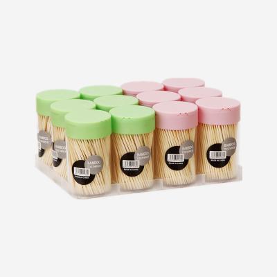 China Wholesale Round Environmental Protection Material Disposable Bottle Restaurant Jar 250 Bamboo Toothpicks Stocked for sale