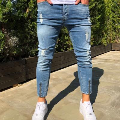 China 2021 Hot Selling Fashion Waist Fashion Men Blue Medium Jeans Pants Skinny Comfortable Pants for sale