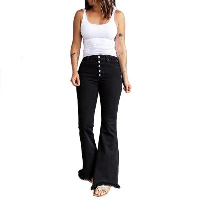 China New fashion lady QUICK DRY jeans pants for women black flared pants womens jeans for sale