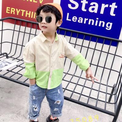 China New Fashion Spring Autumn Children Clothes Boys Patchwork Shirts Anti-wrinkle Full Sleeve for sale