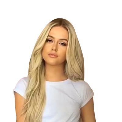 China Body Wave Women's Wig With Long Curly Hair High Temperature Chemical Fiber Body Wave Glueless Synthetic Curly Straight Wig for sale