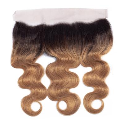 China Body Wave 13*4 1B/27 Hair Bundles With Transparent Lace Frontal Closure Hd Lace Closure for sale