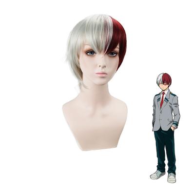 China Silky Straight Wave Funtoninght Fast Shipping My Hero Academia Wigs Todoroki Shouto Cosplay Wigs For Halloween Parties for sale