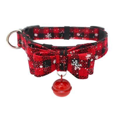 China Christmas Halloween Bowknot Adjustable Charm JEWELED Personalized Collar For Small Dog Pet for sale